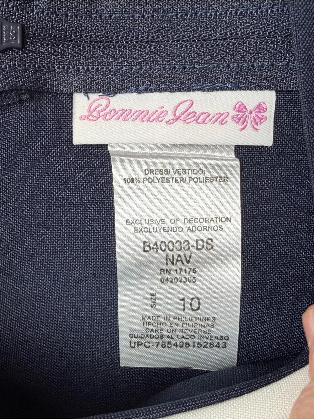 Bonnie Jean Navy Sailor-Style Dress Size 10